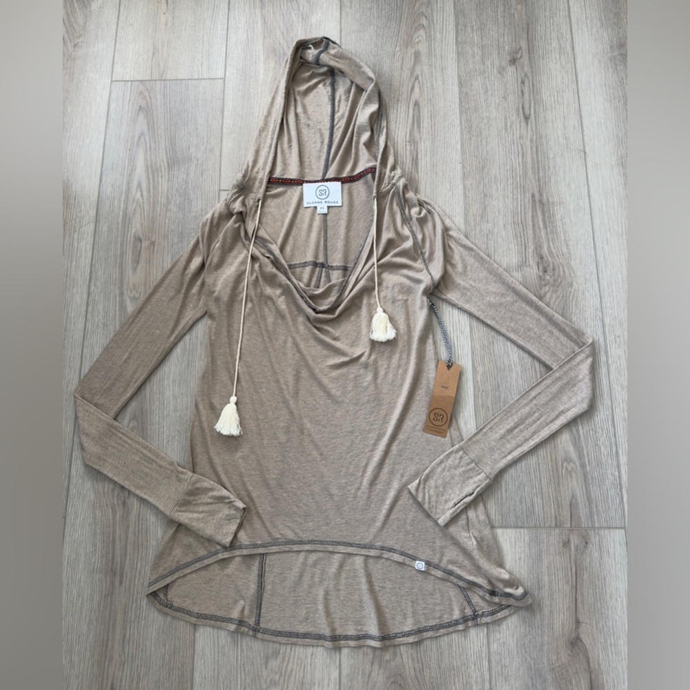 SLOANE ROUGE Women's Tan Hooded Top 🍂
*NEW WITH TAGS 🏷️